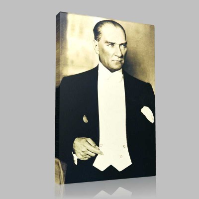 Siyah Beyaz Atatürk Resimleri  651 Kanvas Tablo