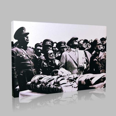 Siyah Beyaz Atatürk Resimleri  74 Kanvas Tablo