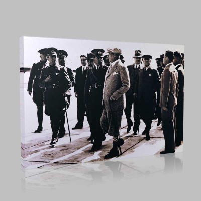 Siyah Beyaz Atatürk Resimleri  75 Kanvas Tablo