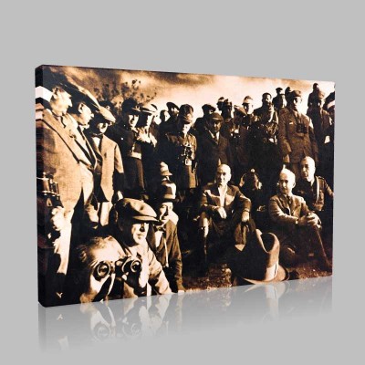 Siyah Beyaz Atatürk Resimleri  84 Kanvas Tablo