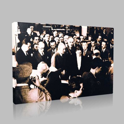 Siyah Beyaz Atatürk Resimleri  86 Kanvas Tablo