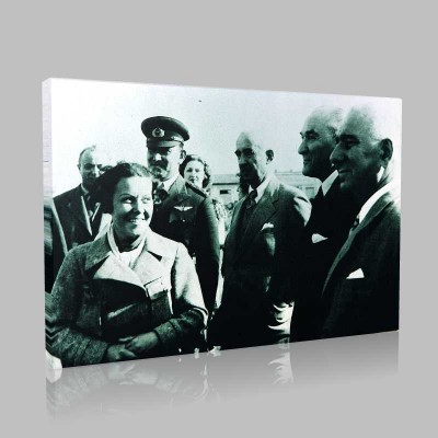 Siyah Beyaz Atatürk Resimleri  91 Kanvas Tablo