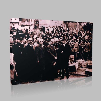 Siyah Beyaz Atatürk Resimleri  96 Kanvas Tablo