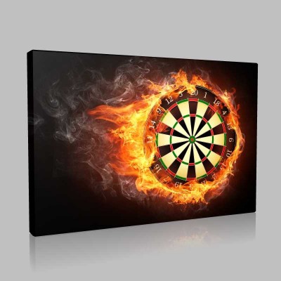 Alevli Dart Tahta Kanvas Tablo Alevli Dart Tahta Kanvas Tablo