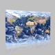 Dünya Haritası Fiziki Kanvas Tablo