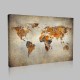 Eski Görünümlü Dünya Haritası Kanvas Tablo