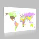 Renkli Dünya Haritası Kanvas Tablo
