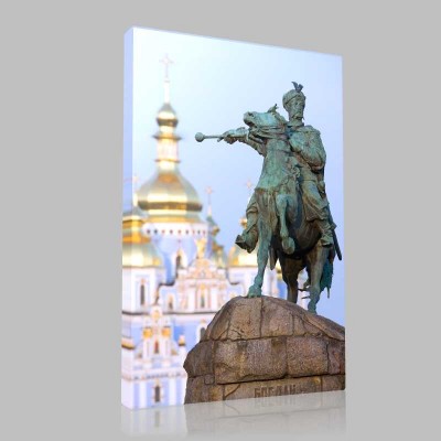 Bir Kazak Heykeli Kiev Kanvas Tablo