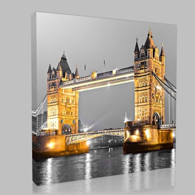 Tower Bridge Siyah Beyaz Gökyüzü Kanvas Tablo