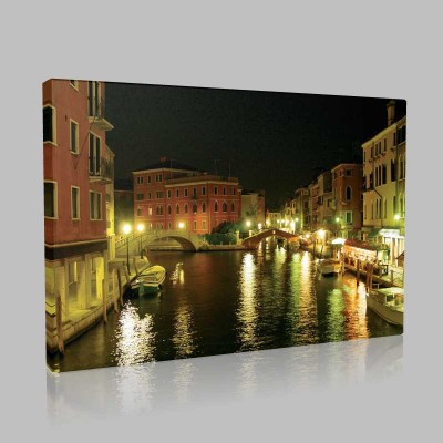 Venedik Gece İşıltısı Kanvas Tablo