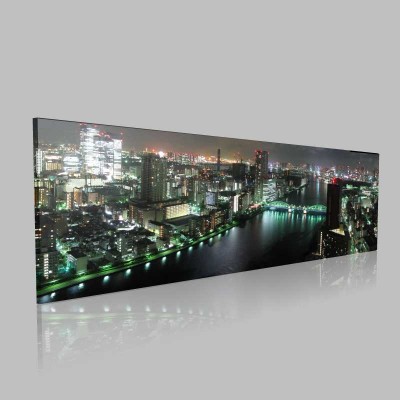 Tokyo Gece Panorama Kanvas Tablo