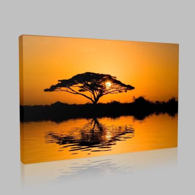 Afrikada Güneşin Doğuşu Kanvas Tablo