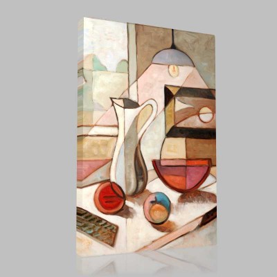 Abstract Oil PaintIng Of Still Life With Pitcher Kanvas Tablo