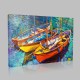 Boats And Sunset Kanvas Tablo