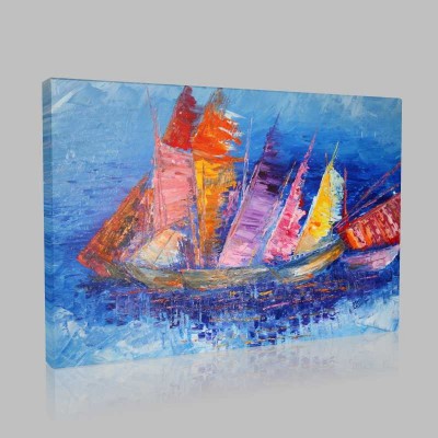 Boats Oil Painting Kanvas Tablo