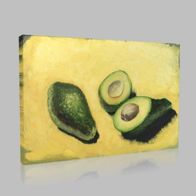 Avocados On Yellow Background Kanvas Tablo Avocados On Yellow Background Kanvas Tablo