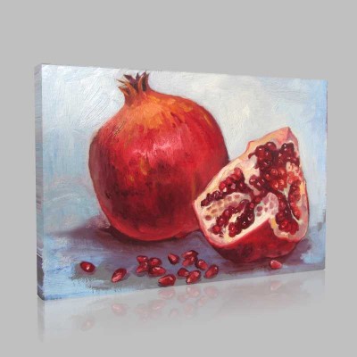 Garnet With Seeds On Light Blue Background Kanvas Tablo Garnet With Seeds On Light Blue Background Kanvas Tablo