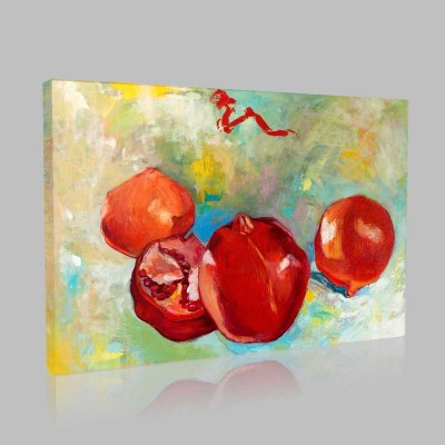Original Oil Painting Of Tasty Pomegranate Fruit Kanvas Tablo Original Oil Painting Of Tasty Pomegranate Fruit Kanvas Tablo