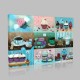 Macaroons İce Cream Tea And Coffee For Different Tastes Kanvas Tablo Macaroons İce Cream Tea And Coffee For Different Tastes Kanvas Tablo