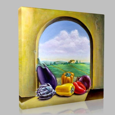 Assorted Vegetables On A Window Kanvas Tablo Assorted Vegetables On A Window Kanvas Tablo