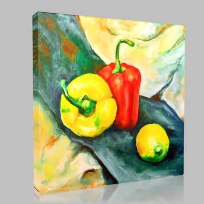 Two Pepper Red And Yellow And Green Yellow Lemon Kanvas Tablo Two Pepper Red And Yellow And Green Yellow Lemon Kanvas Tablo