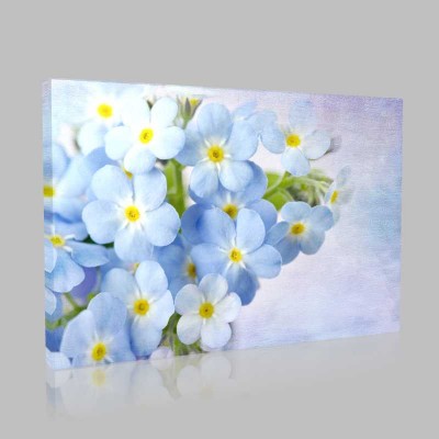 Neşeli Mavi Çiçekler Kanvas Tablo