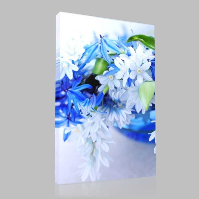 White Blue Jasmine 2 Kanvas Tablo