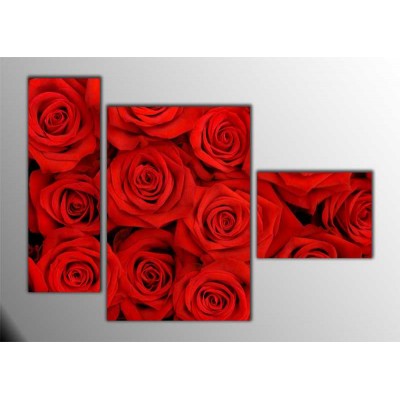 Kırmızı Güller Parçalı Tablo 120X85Cm