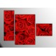 Kırmızı Güller Parçalı Tablo 120X85Cm
