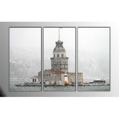 Kar Altında Kız Kulesi Parçalı Tablo 120X80Cm Kar Altında Kız Kulesi Parçalı Tablo 120X80Cm