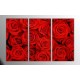 Kırmızı Güller Parçalı Tablo 120X80Cm