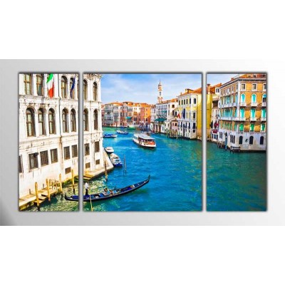 Grand Kanal Venedik İtalya Parçalı Tablo 120X70Cm