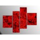 Kırmızı Güller Parçalı Tablo 120X95Cm