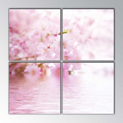 Pembe Sakuralar Parçalı Tablo 100 X100Cm