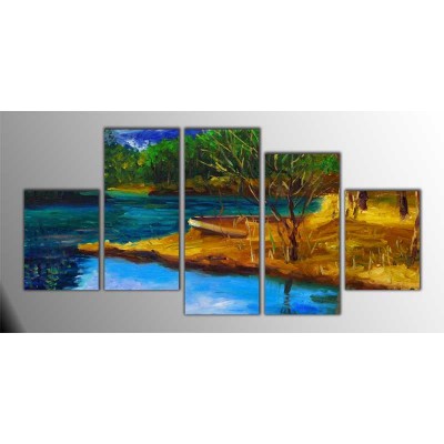 Göl Kıyısı Parçalı Tablo 150X75Cm Göl Kıyısı Parçalı Tablo 150X75Cm