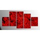 Kırmızı Güller Parçalı Tablo 150X75Cm